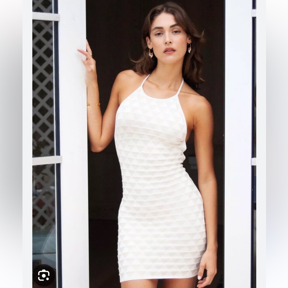 BNWT Solid & Striped Kelly Mini Dress - Marshmallow and Gold Geo